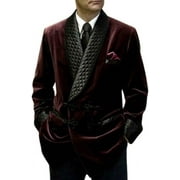 Men's Double Breasted Smoking Jackets Dinner Party Wear Smoking Jacket Burgundy Velvet Smoking Jackets\u0026nbsp;